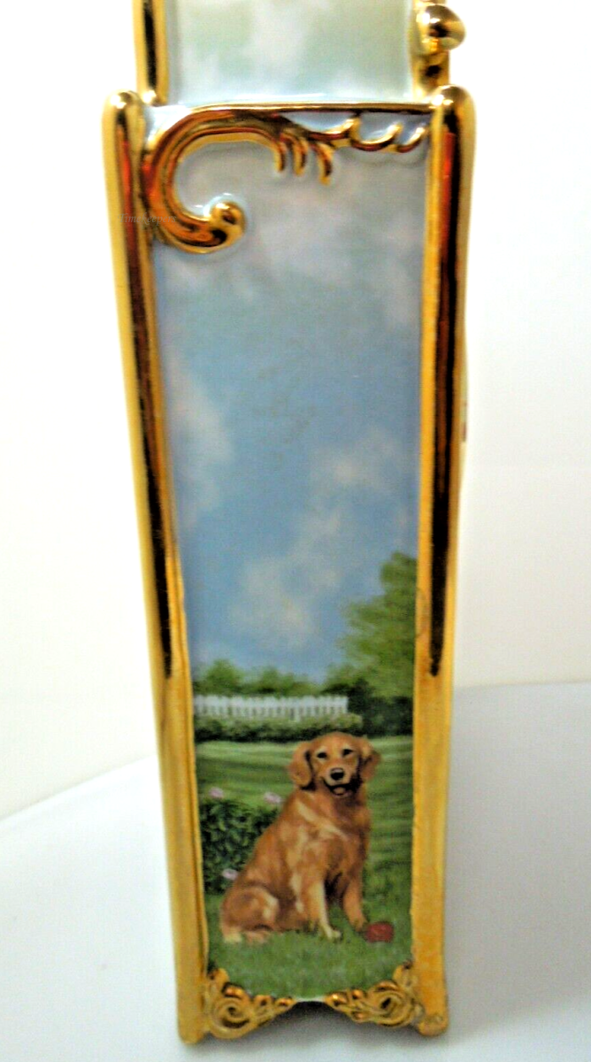 s876 Bradford Exchange Porcelain Clock "Goldens Are Friends for All Times" No. A 0796  