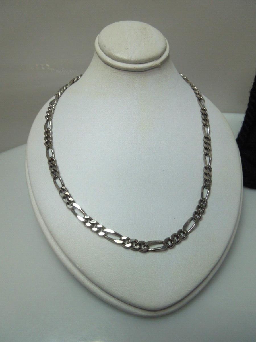 s411 Set of 2 Figaro Link Chain Bracelet 9 1/2" and Necklace Chain Choker 16"