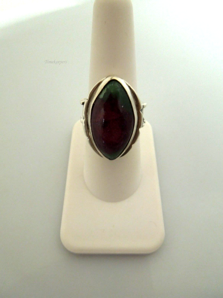 s083 Ruby Zoisite Oval Ring in Sterling Silver in Size 7(US) 