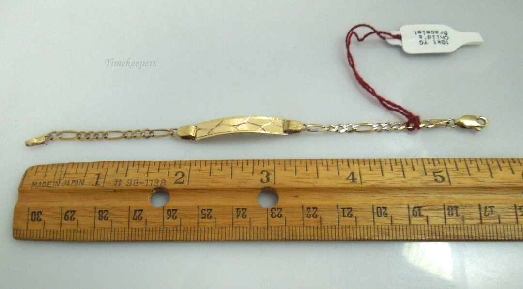 s847 10kt Solid Yellow Gold Child's Bracelet 3.2g Signed  5 1/2"