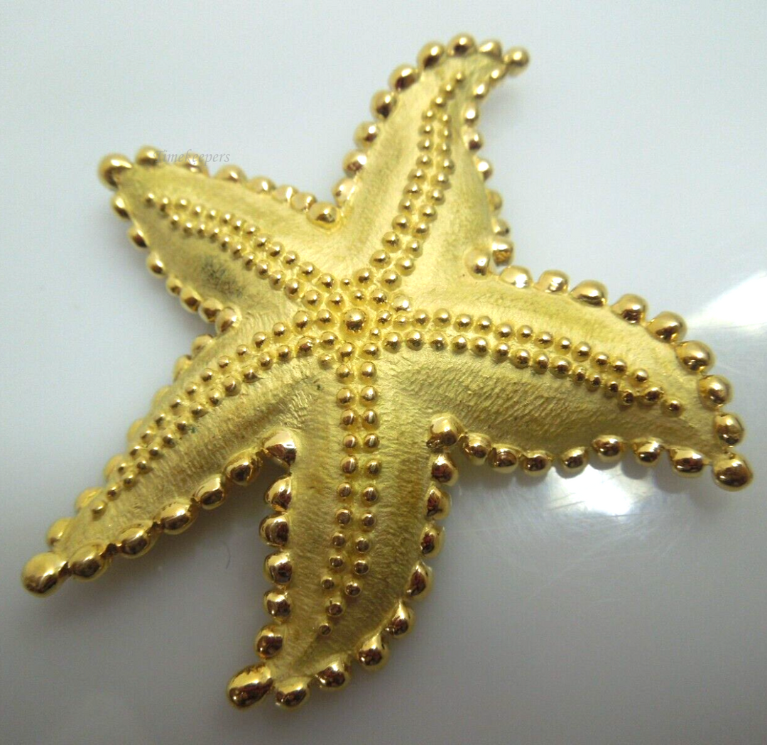 s292 Tiffany 18K Figural Star Fish Pin Signed 37.7g