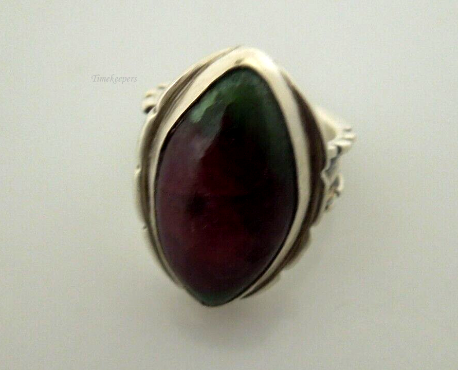 s083 Ruby Zoisite Oval Ring in Sterling Silver in Size 7(US) 