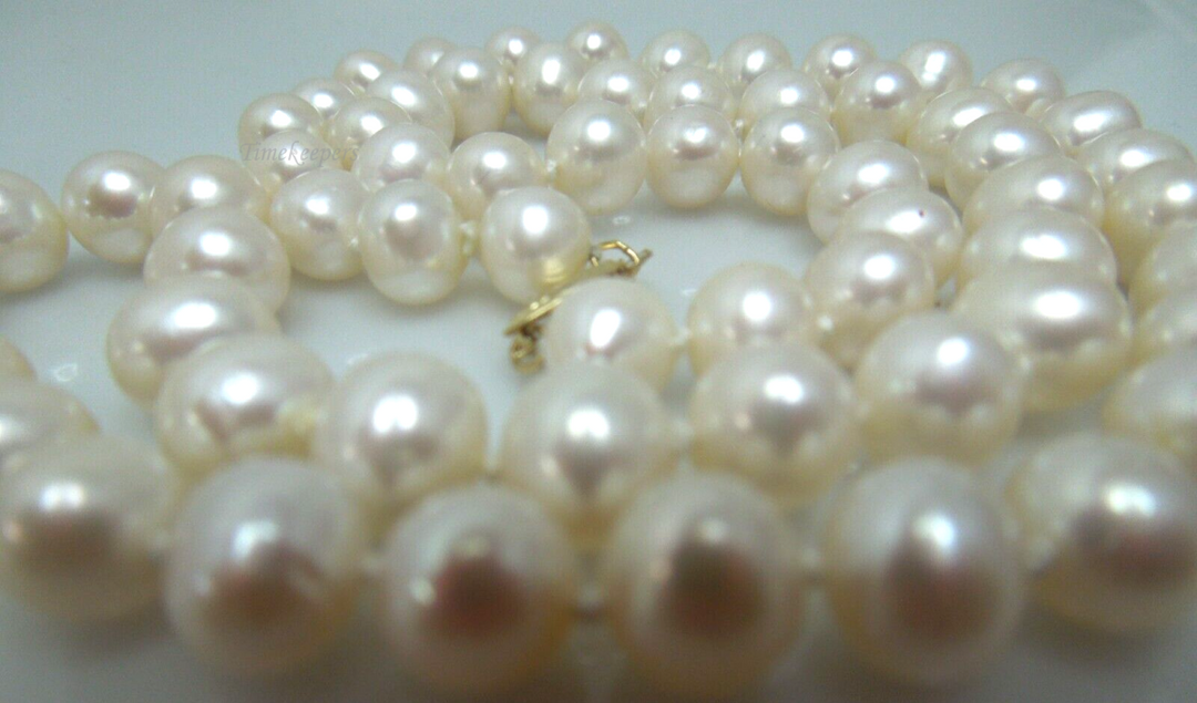 s819 Genuine Pearl Necklace with 14kt Yellow Gold Clasp 20"