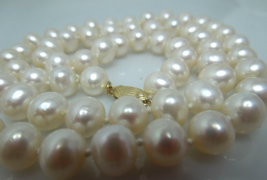 s819 Genuine Pearl Necklace with 14kt Yellow Gold Clasp 20"