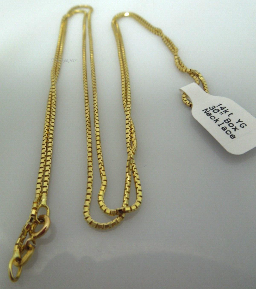 g961 Unisex 14kt Yellow Gold 30" Box Chain