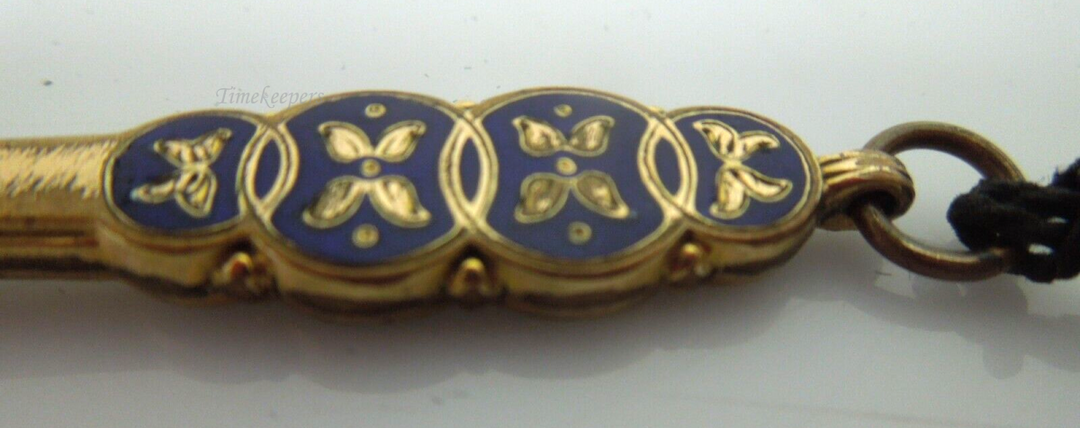 s203 Victorian Antique Lorgnette Folding Opera Glasses Gold filled Enamel Ornate Handle Excellent