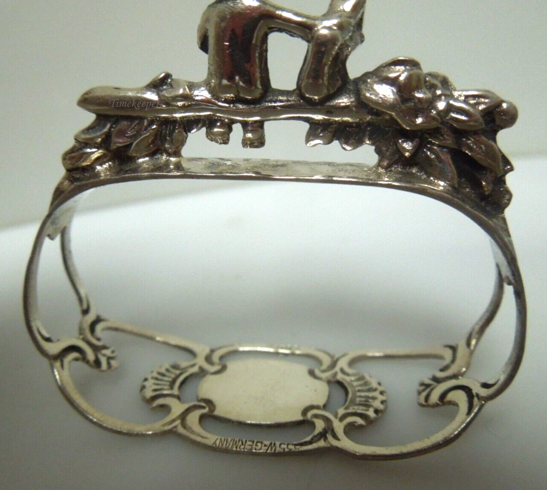 s362 Set of 2 West Germany Vintage TDC 835 Silver Napkin Ring Cupid Squirrel 