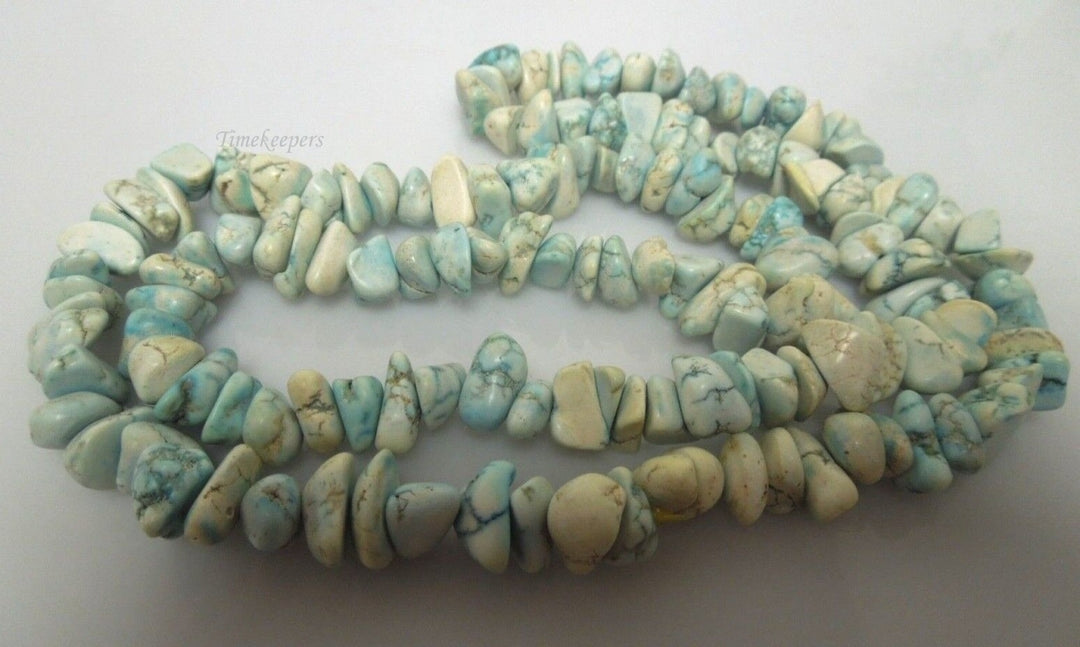 r604 Natural Unpolished Turquoise Nuggets beads Necklace 28"