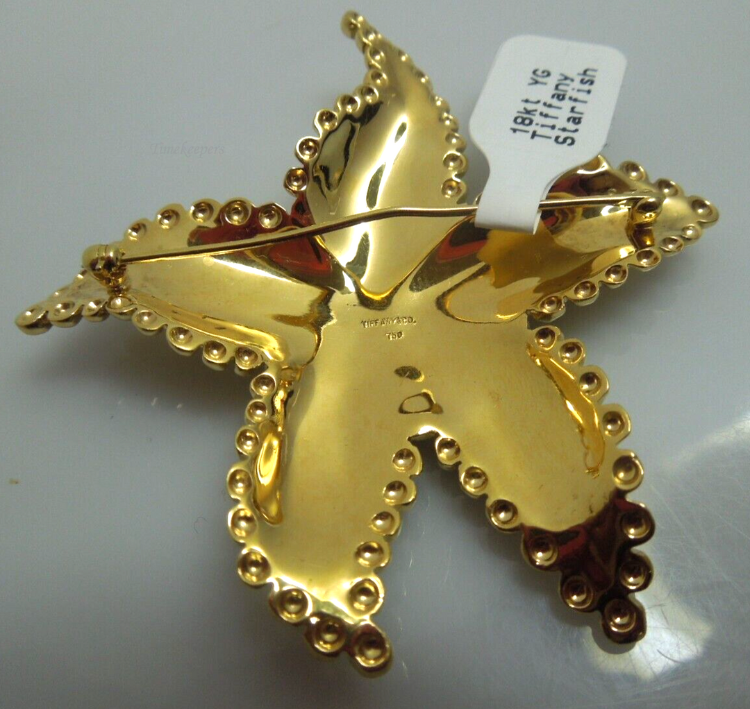 s292 Tiffany 18K Figural Star Fish Pin Signed 37.7g