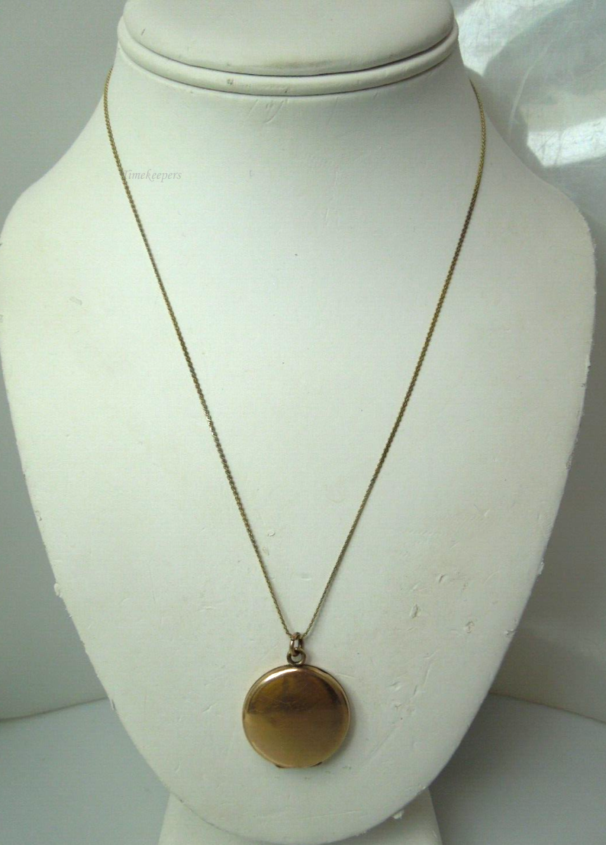 s927 Vintage Gold Filled Chain Locket Pendant Necklace 18 3/8"