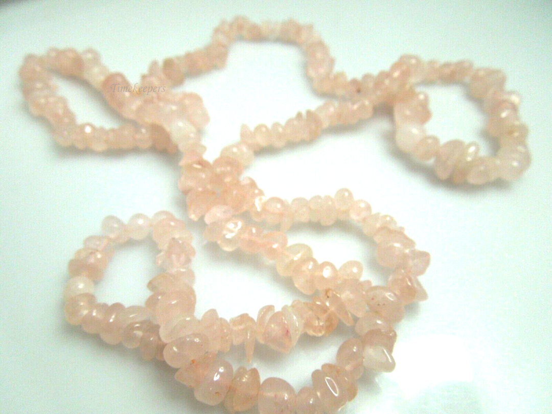 s296 Very Pretty Real Rose Quartz Beaded Long Necklace 32"