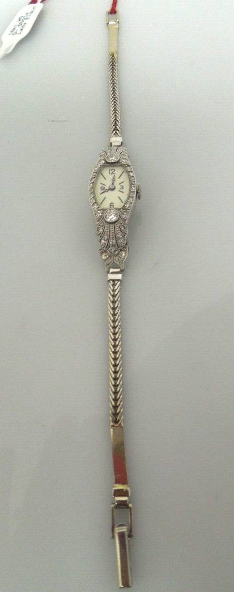 s212 E.Gubelin 14k/18k Solid white Gold and Diamond .55 cts Art Deco Manual Winding Dress Watch, circa 1930s