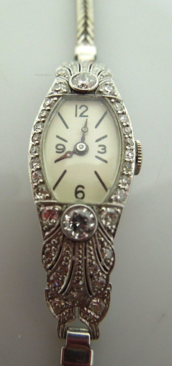 s212 E.Gubelin 14k/18k Solid white Gold and Diamond .55 cts Art Deco Manual Winding Dress Watch, circa 1930s