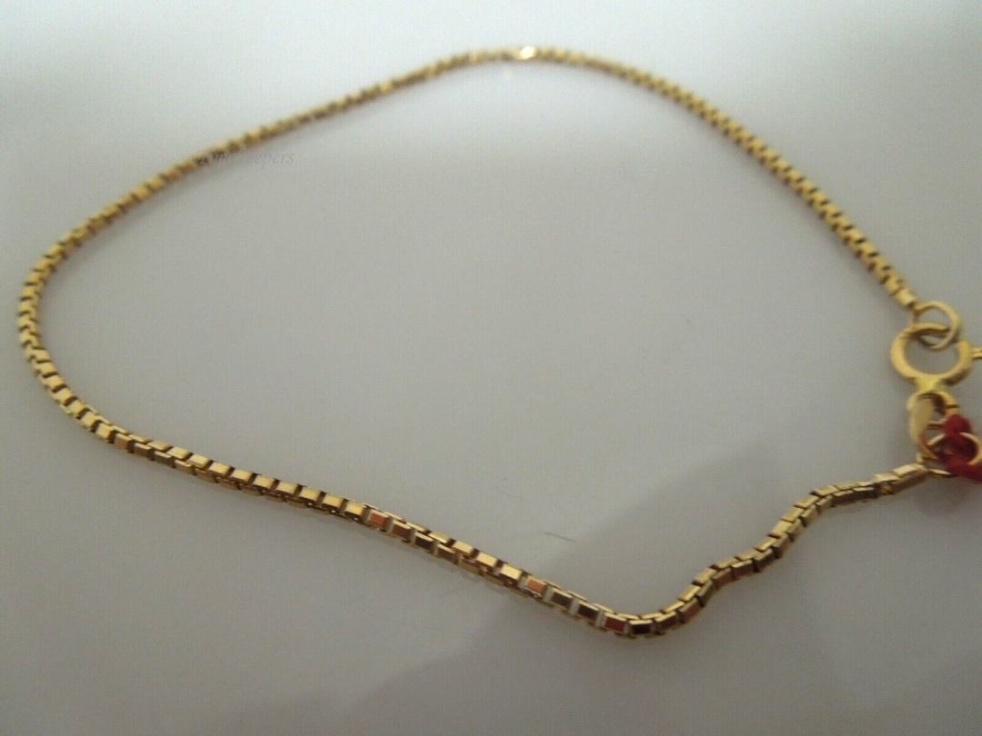 s163 14kt Solid Yellow Gold Box Chain Bracelet 7.25"/ Simple Gold Bracelet