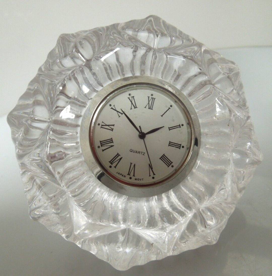 s220 Classic Diamond Quartz Japan Movement,Diamond  SHAPED ~ Crystal Glass ~ Shelf / MANTEL CLOCK ~ Quartz