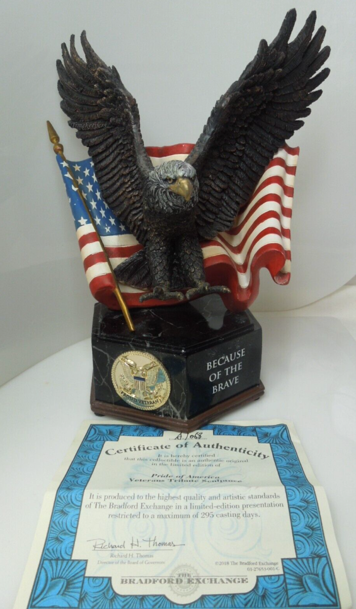 s515 Pride of America Veterans Tribute Sculpture with lights and Certification of Authenticity