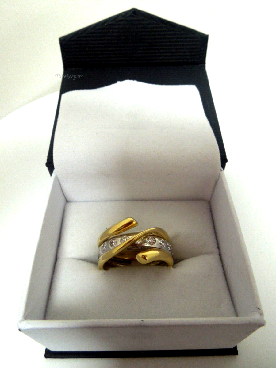 s153 Georg Jensen MAGIC Ring Combination 18 KT. Yellow Gold, 18 KT. White Gold, White Diamonds