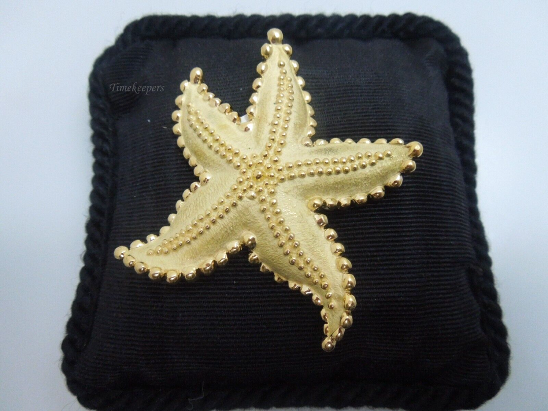 s292 Tiffany 18K Figural Star Fish Pin Signed 37.7g