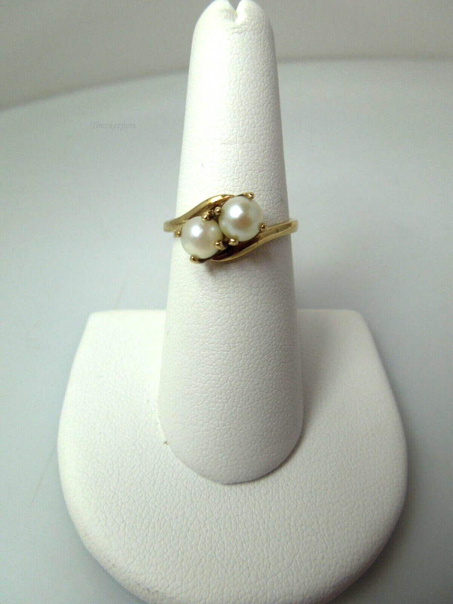 s869 10kt Yellow Gold Pearl Ring Size 7 3/4(US) Signed