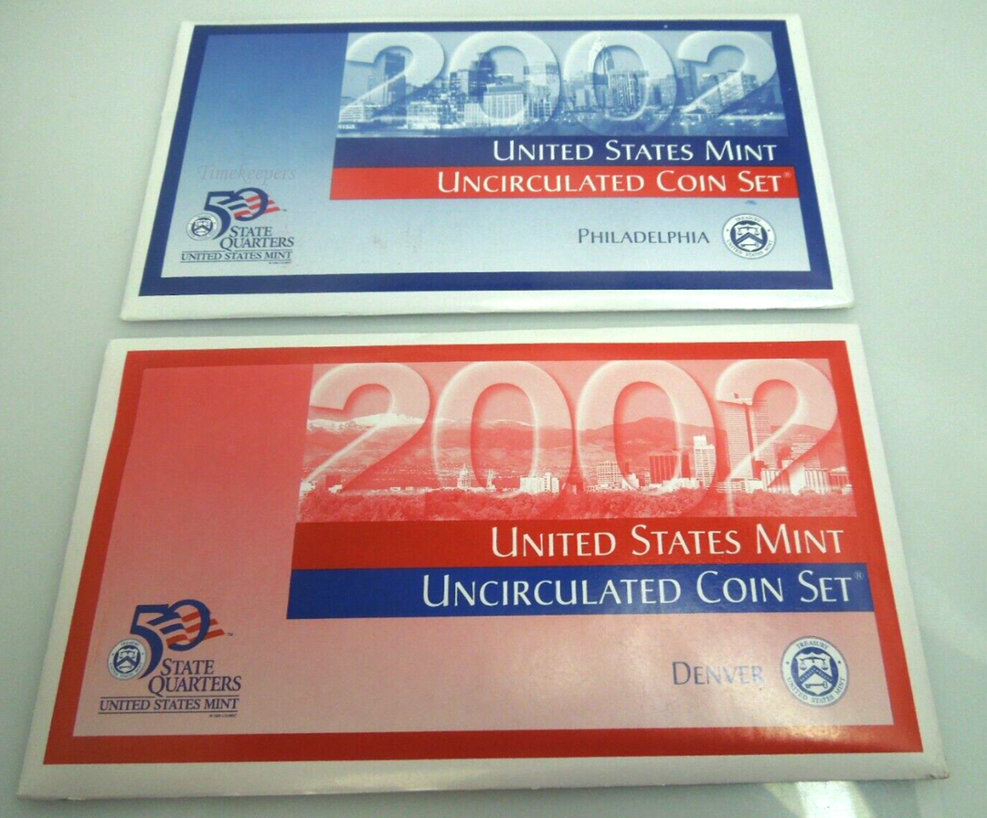 t090 2002 US Mint Uncirculated Coin Set with COA'S Denver Philadelphia 20-COINS!  