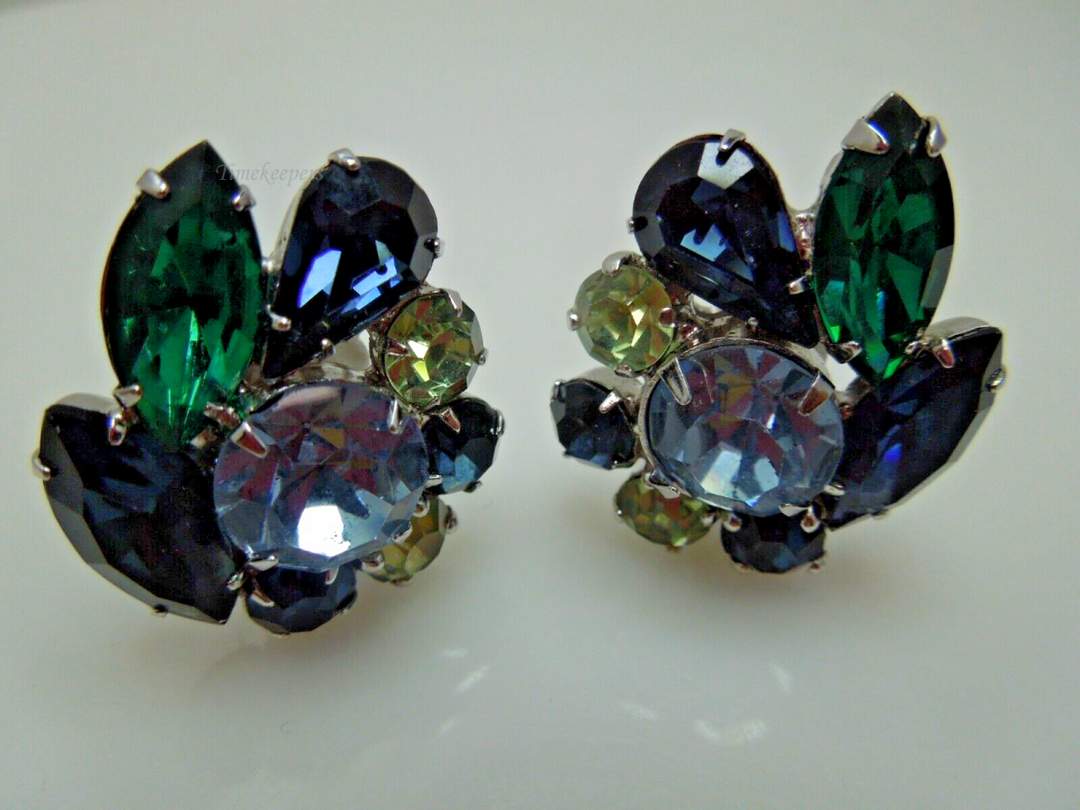 s641 Vintage Juliana Rhinestones Tara Clip On Earrings