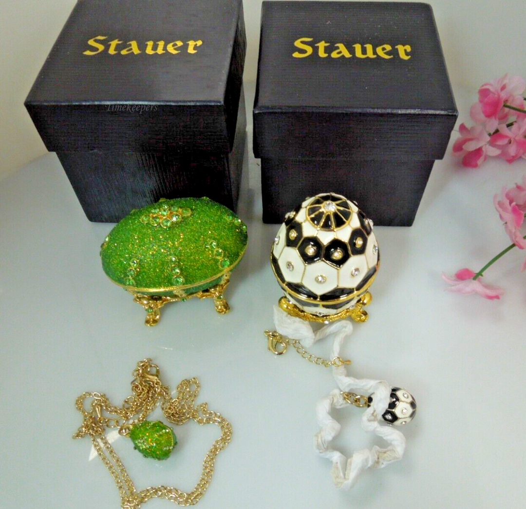 t128 Stauer Innessa Egg and Necklace 34660 & 32375 Choose Green or  Black