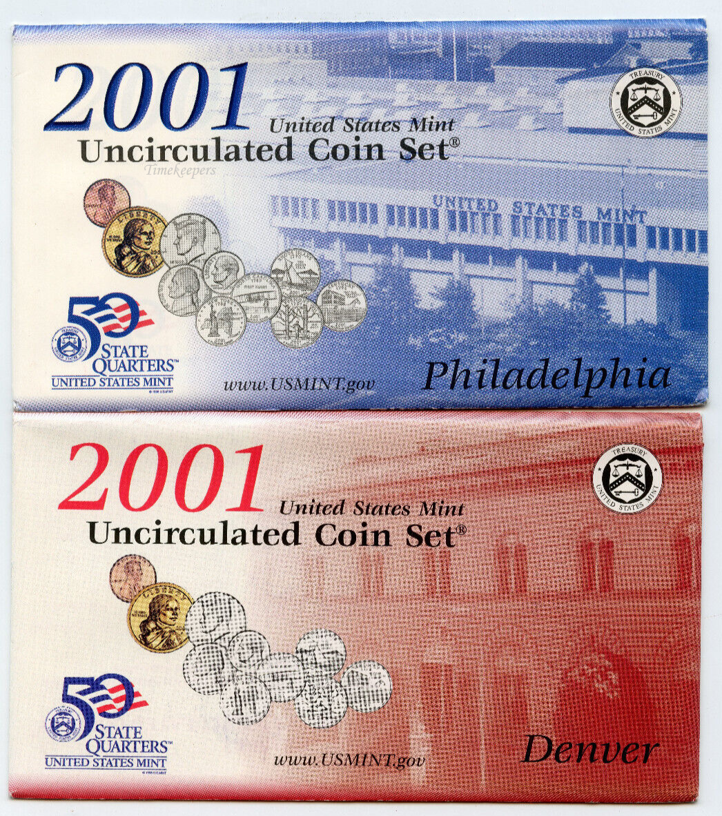 t092 2001 US Mint Uncirculated Coin Set Denver Philadelphia