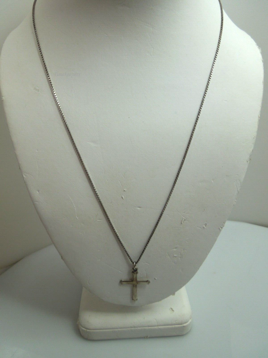 s304 Vintage Solid Sterling Silver Cross Pendant Necklace