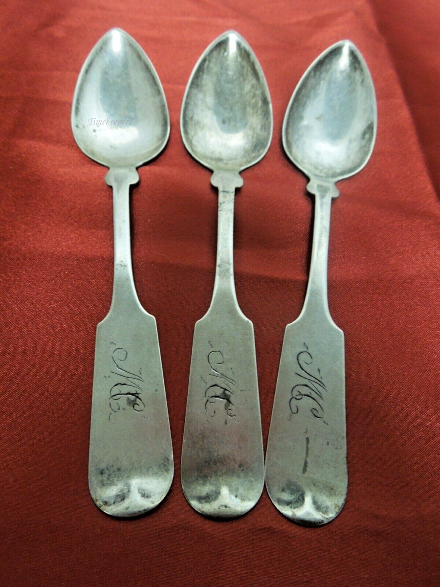 t099 Set of 3 Sterling Silver W.H.Talbott & Co. Dessert Spoon