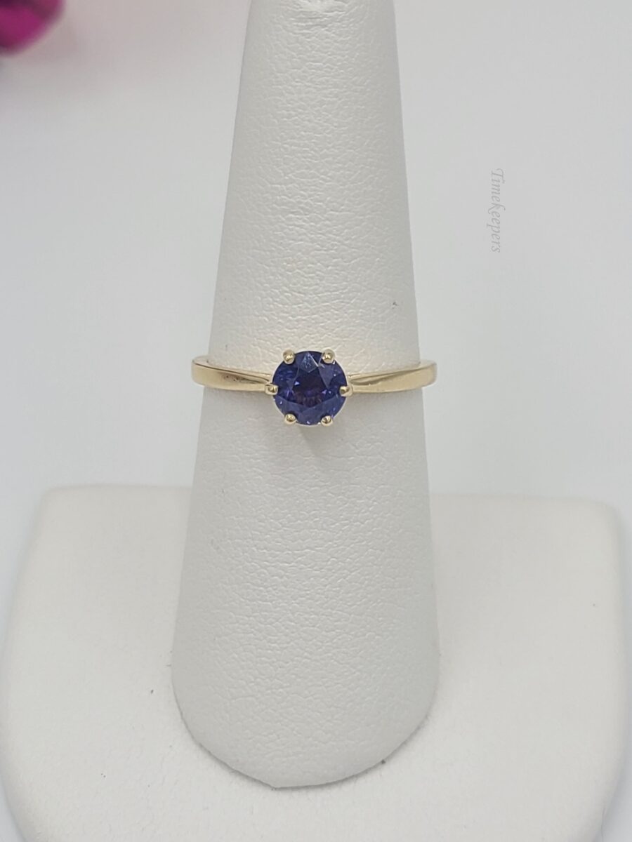 k639 Stunning 14kt Yellow Gold Natural Sapphire Engagement Ring Size 7.5