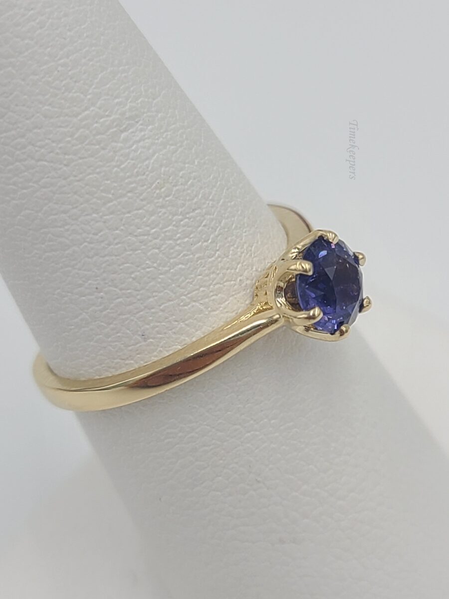 k639 Stunning 14kt Yellow Gold Natural Sapphire Engagement Ring Size 7.5