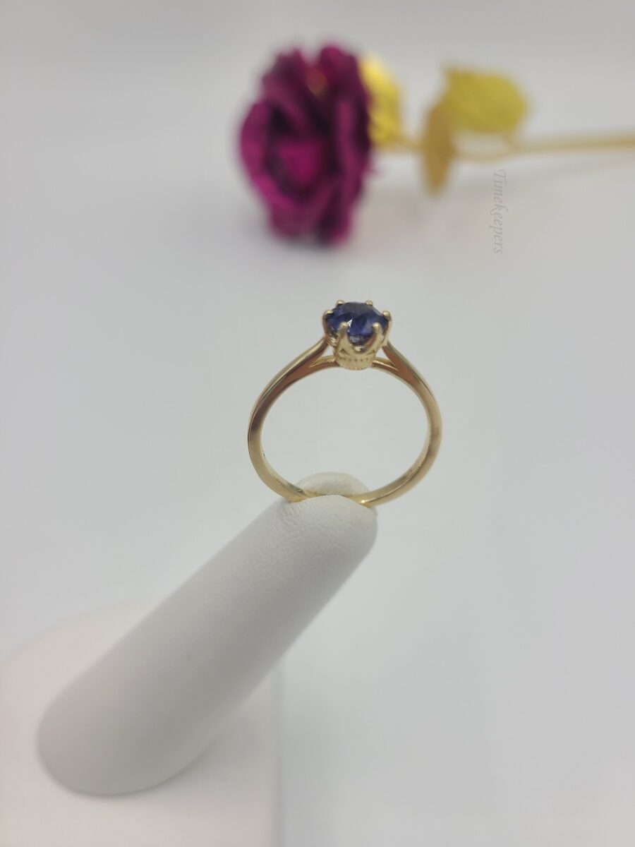 k639 Stunning 14kt Yellow Gold Natural Sapphire Engagement Ring Size 7.5