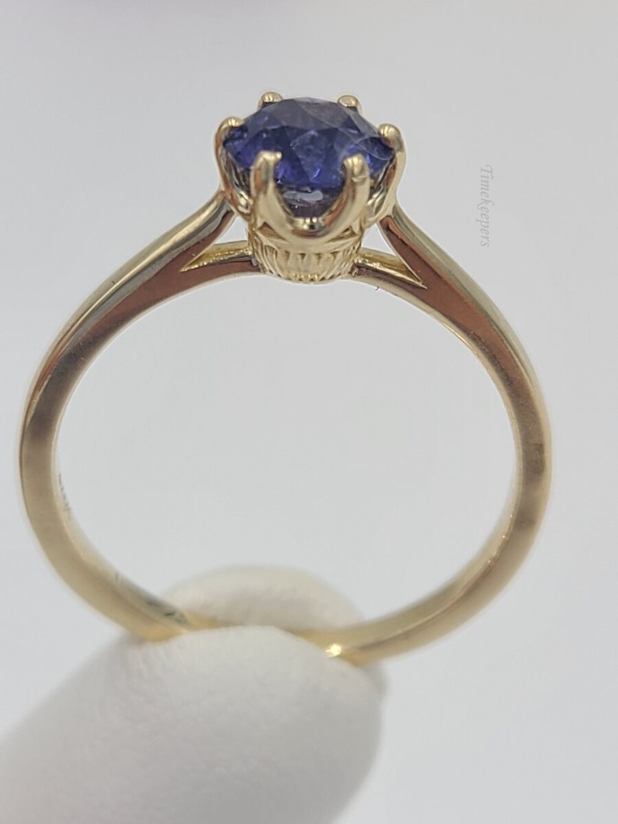 k639 Stunning 14kt Yellow Gold Natural Sapphire Engagement Ring Size 7.5