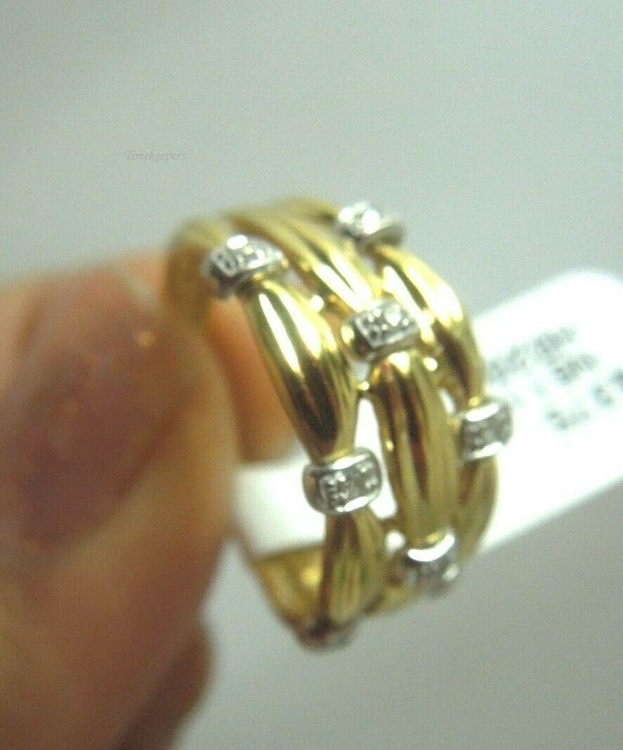 q505 Gorgeous 18k Yellow Gold  Israel Diamond .02 Ring Size 6.25 (USA)