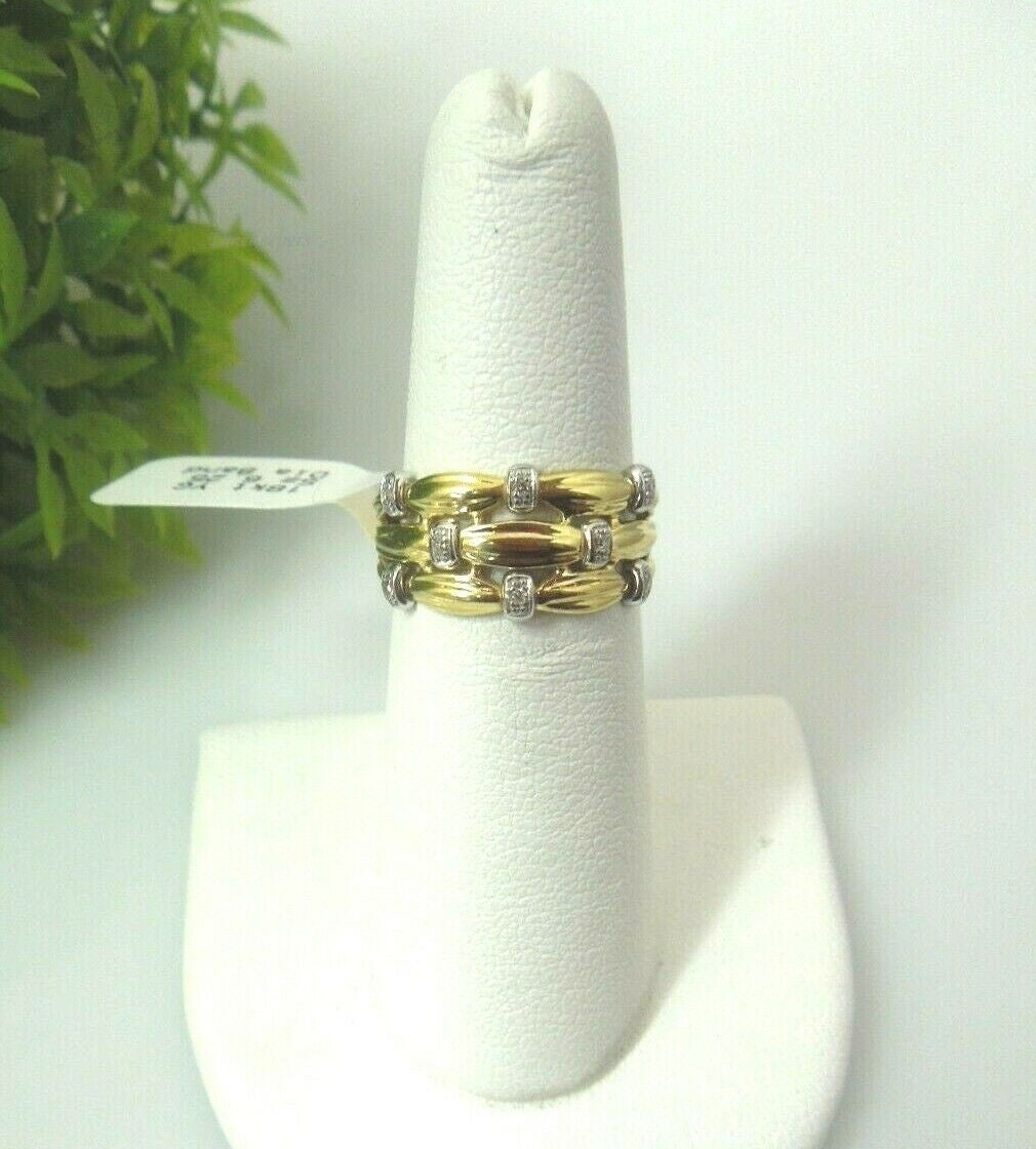 q505 Gorgeous 18k Yellow Gold  Israel Diamond .02 Ring Size 6.25 (USA)