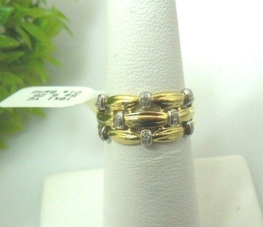 q505 Gorgeous 18k Yellow Gold  Israel Diamond .02 Ring Size 6.25 (USA)